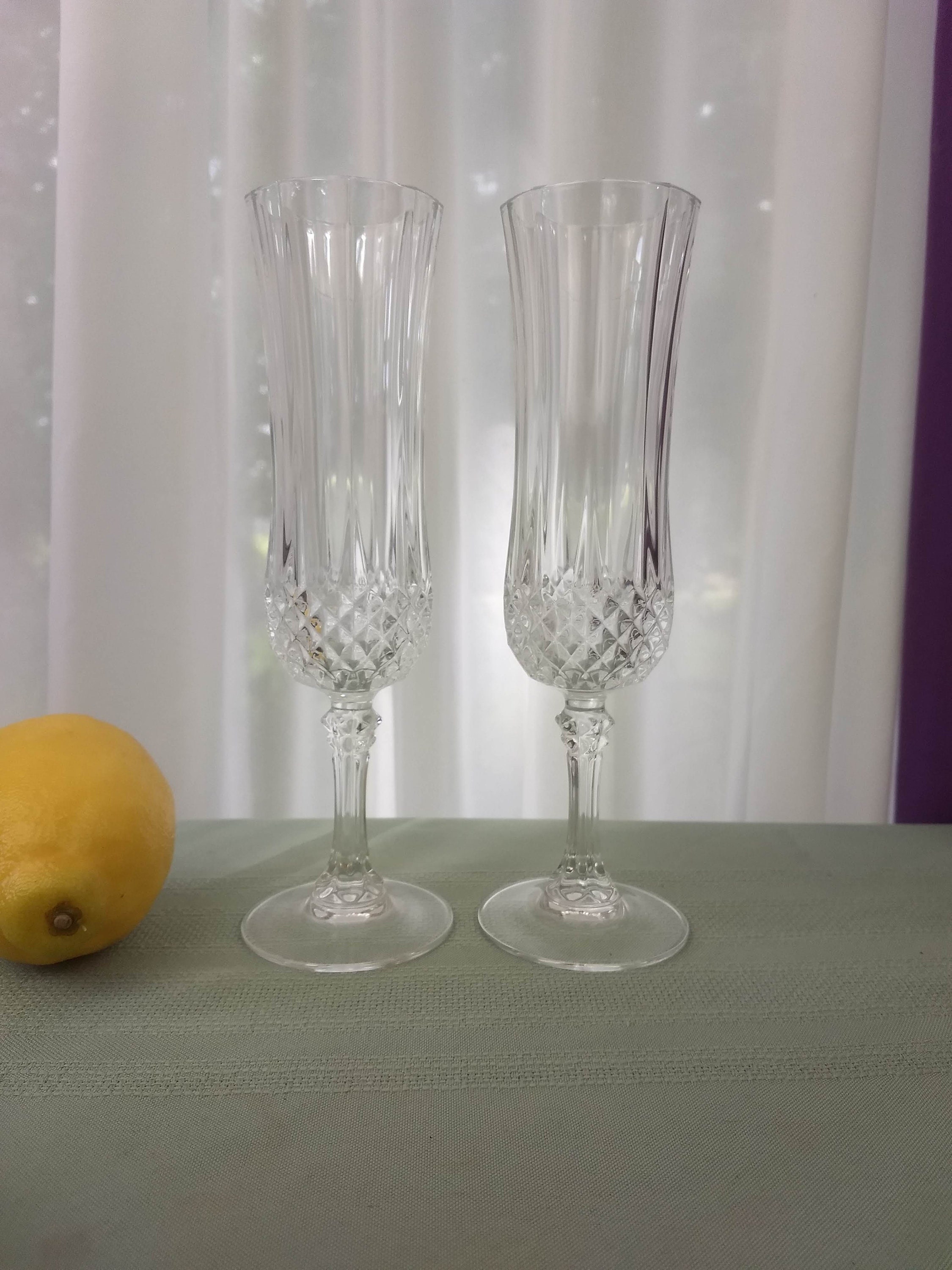 Longchamp Crystal Flutes Cristal DArques France Set Of 2 Replacement