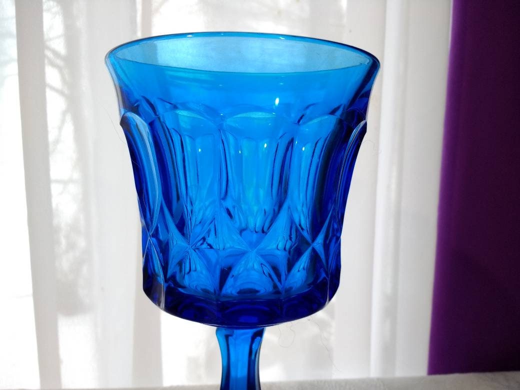 Noritake Impressions Wine Goblet Replacement Stemware Colonial Blue