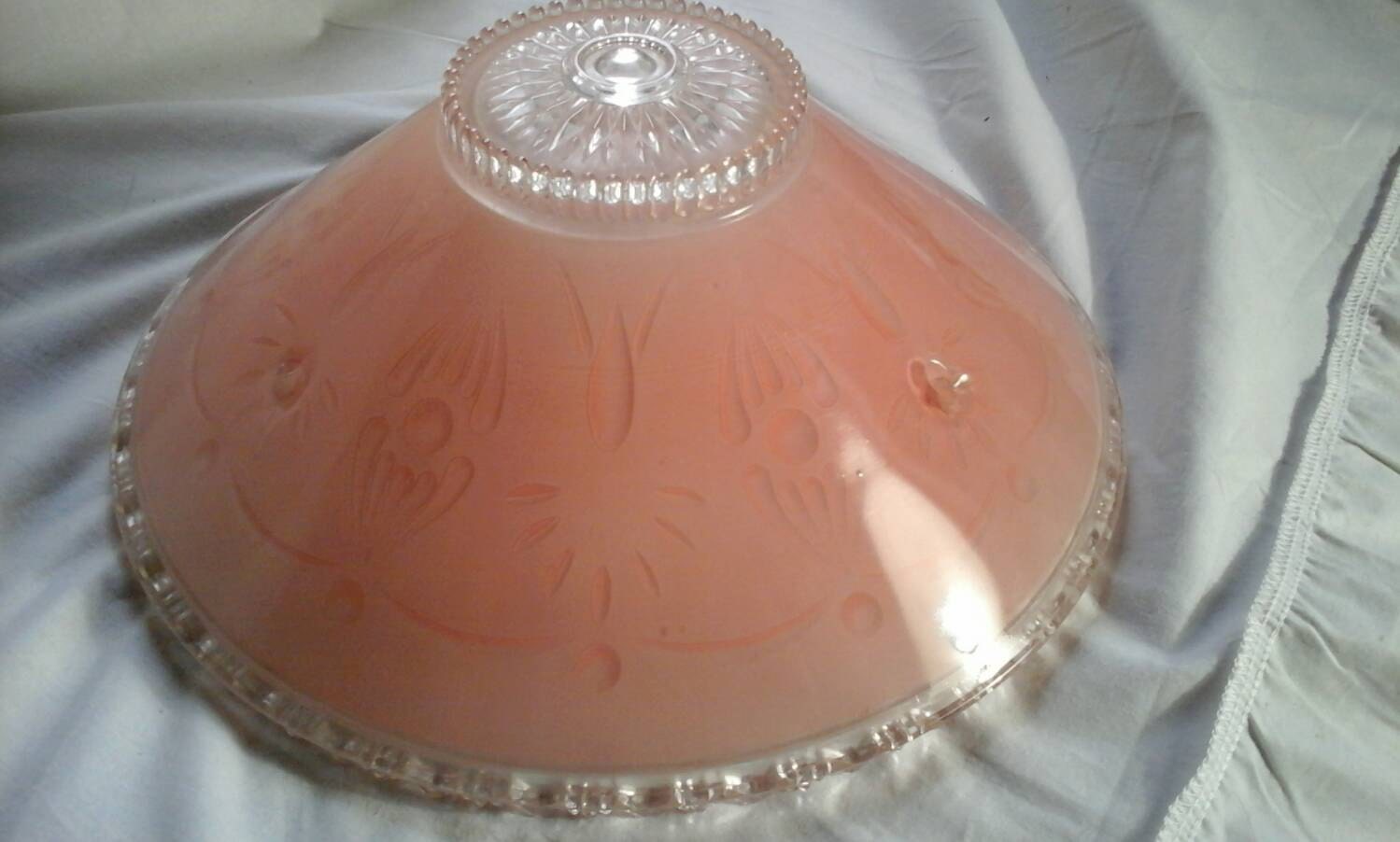 Pink Glass Ceiling Light Shade Vintage Round Decorative Mid Pink Glass Ceiling Light Shade Vintage Round Decorative Mid Century Cover