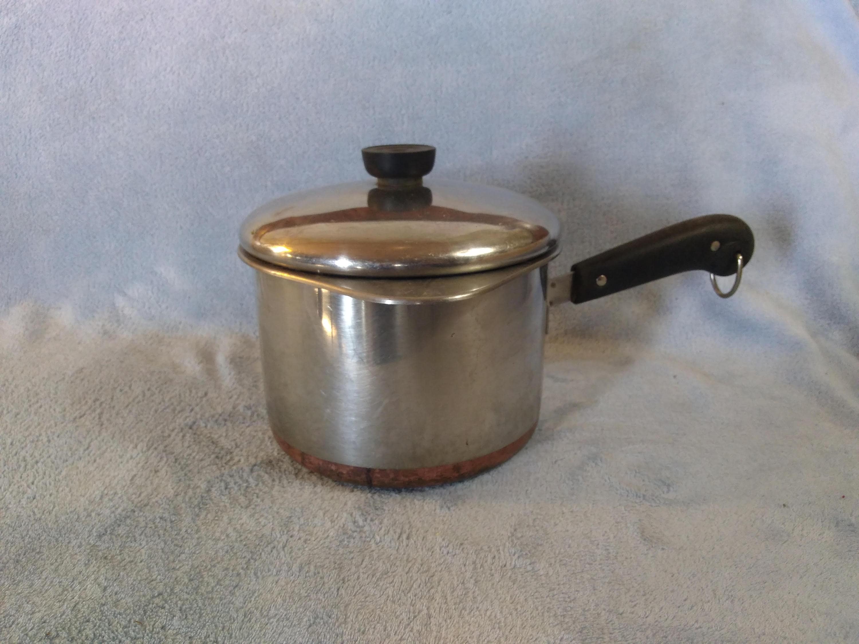 Revere Ware 1801 Stainless Steel Pot Copper Clad with Double Boiler