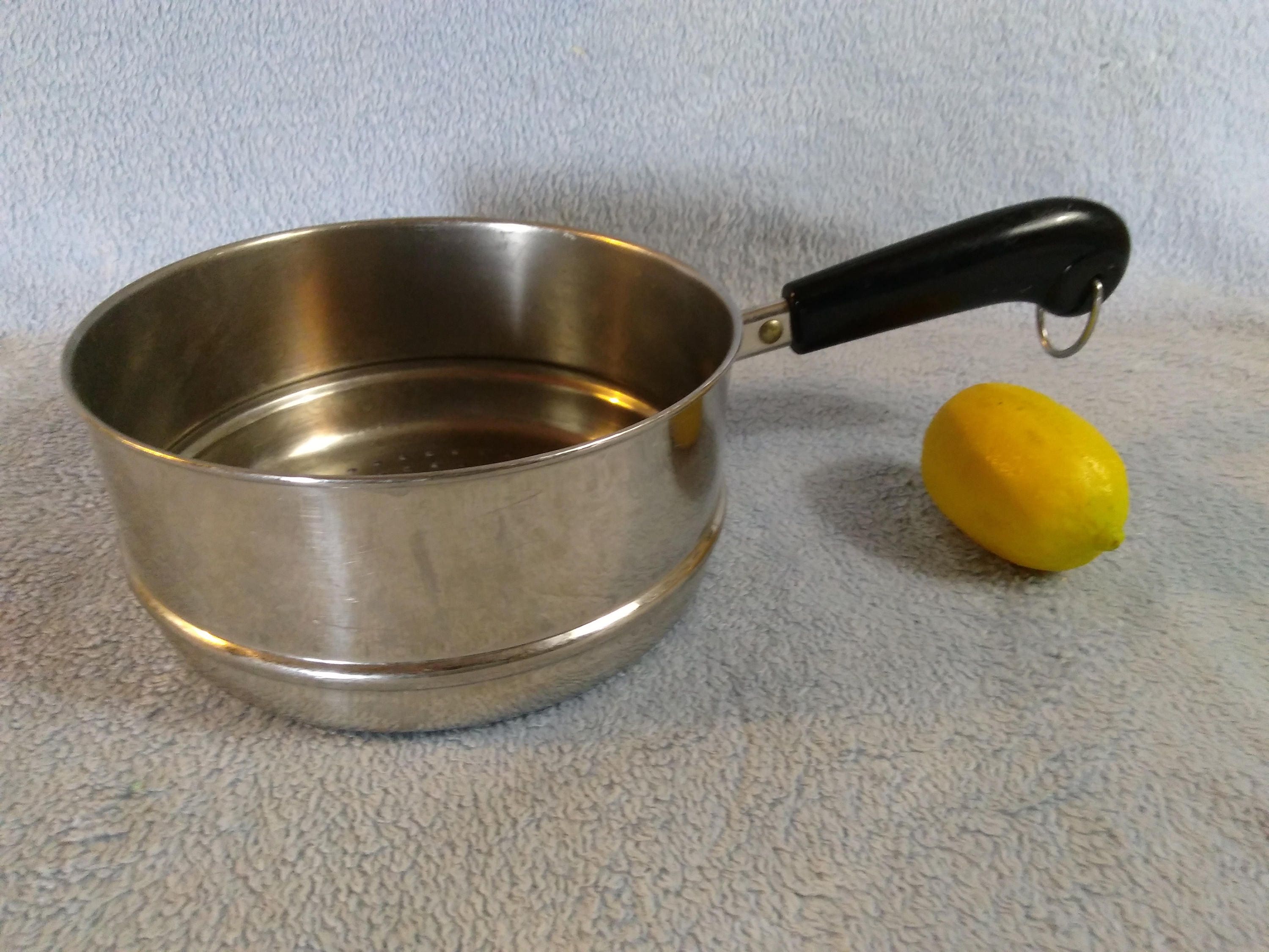 Revere Ware 7 Inch Stainless Steamer Strainer Insert With Black Handle