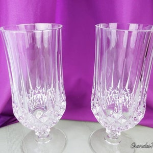 Verres à thé glacé Longchamps en cristal d'Arques-Durand lot de 2 verre soufflé cristal motif verre taillé image 9