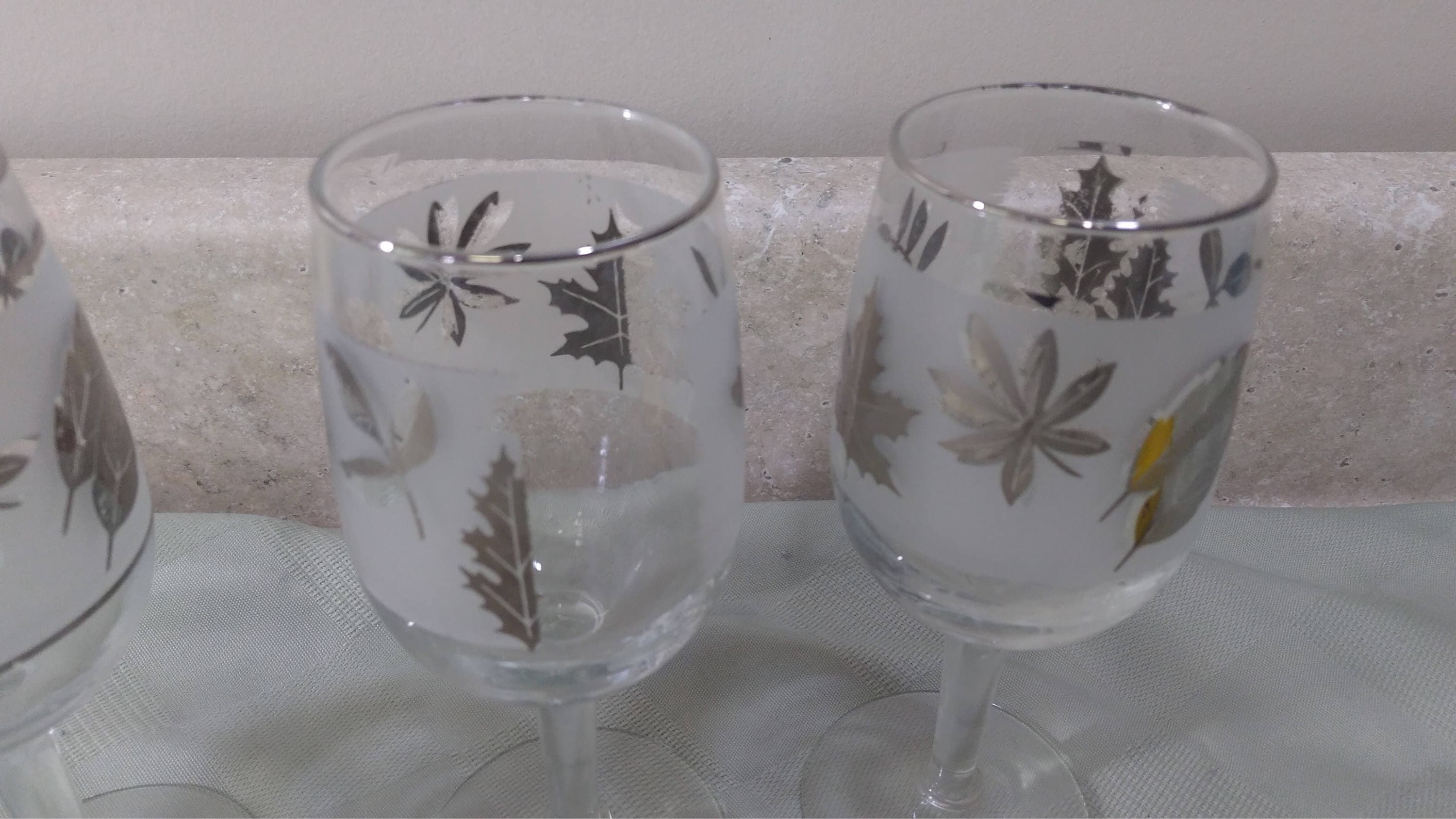 libbey silver leaf glassware