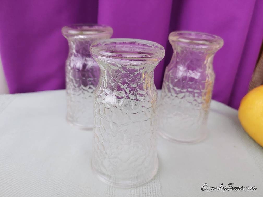 Vintage Brockway Juice Glasses Crackle Pattern Shrimp Cocktail Etsy