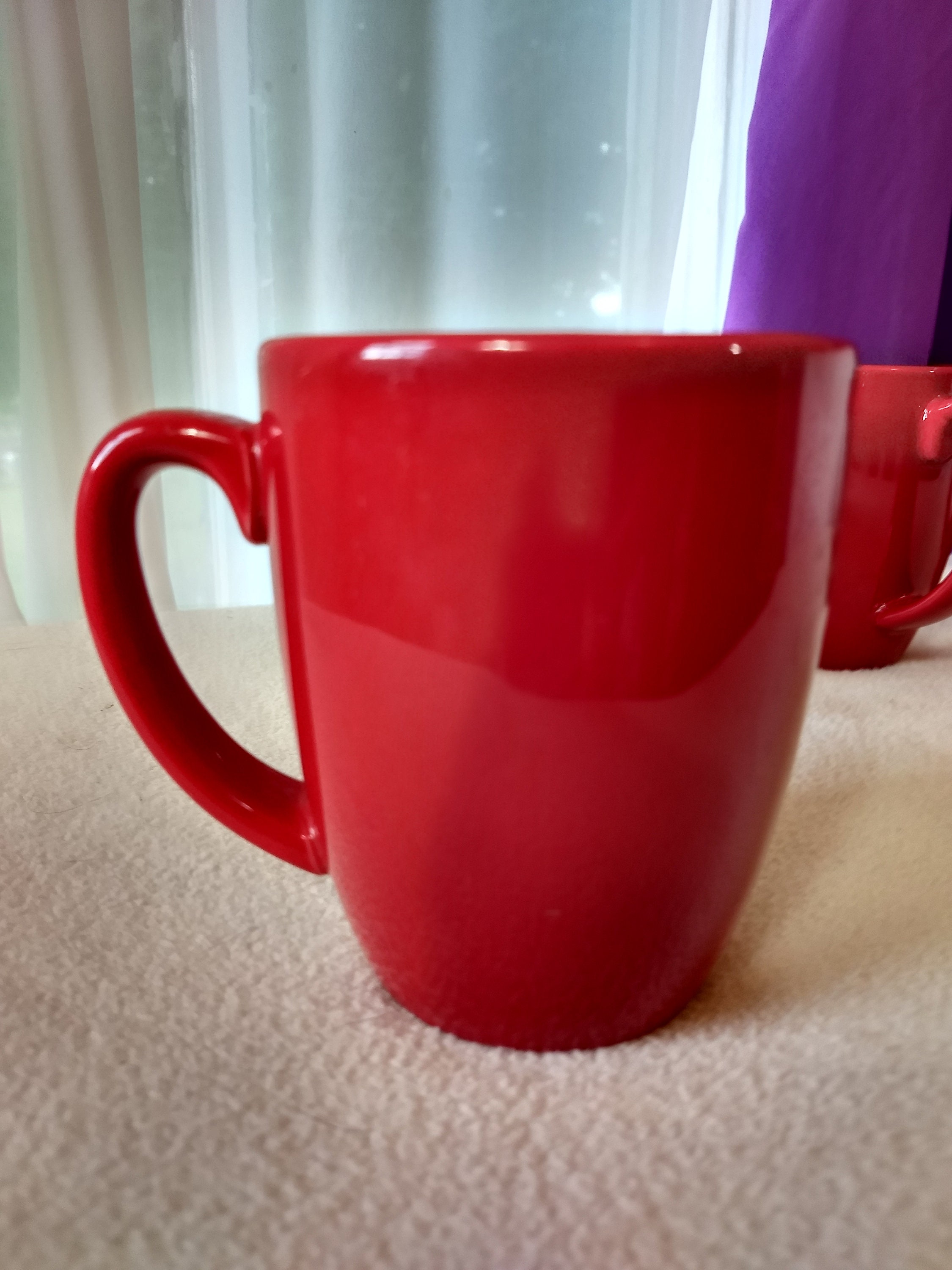 Berry Red Corelle Stoneware 10 Oz. Coffee Mugs Ceramic