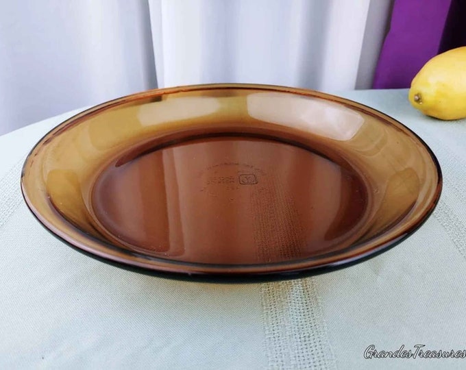 Vintage Anchor Hocking ~ FireKing Harvest Amber Pie Pan 460 Vintage Bakeware