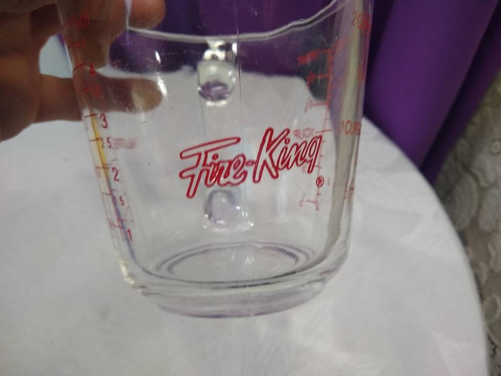 Fire King 1 Pint Measuring Cup 2 Cup Glass Measuring Cup Kitsch Kitchen