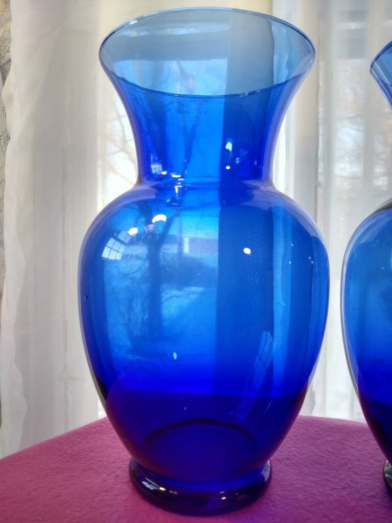 Pair EXTRA Cobalt Blue Flower Vases Alter Vases il fullxfull 8v95