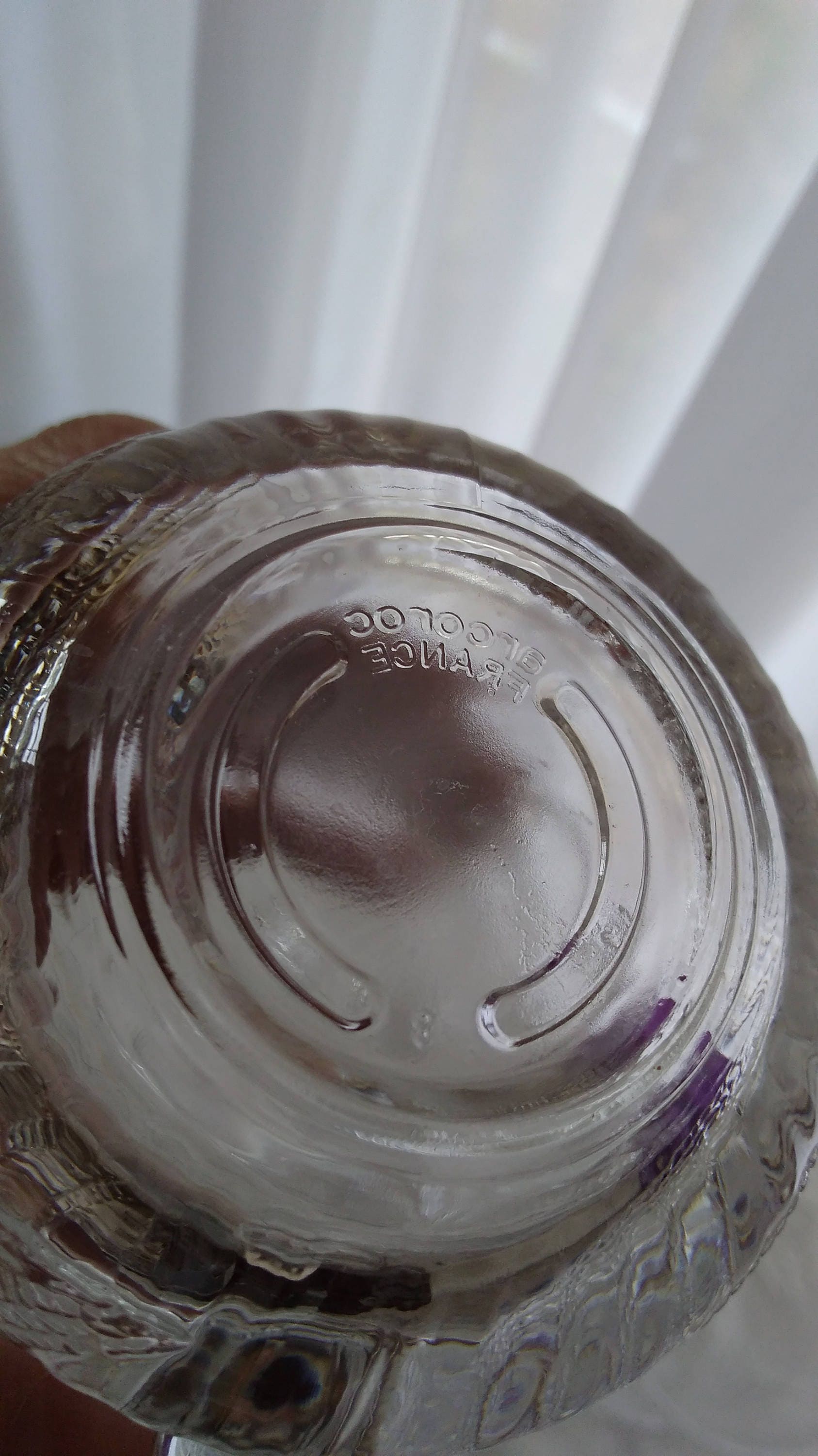 Arcoroc Clear Glass Canterbury Crocus Pattern Coffee Mugs Set Of 4