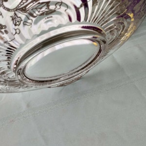 Paden City Silver Overlay Torte Plate Pedestal Platter 13 1/2 inch x 11 1/4 inch Beautiful Silver Intact Serving Platter Affordable Wedding image 5