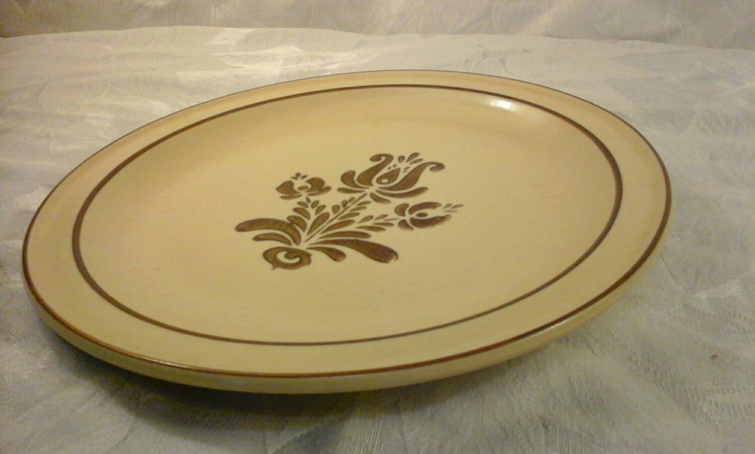 Set of 4 Pfaltzgraff Dinner Plate Village Tan And Brown Replacement 10 Inch Dinner Plates