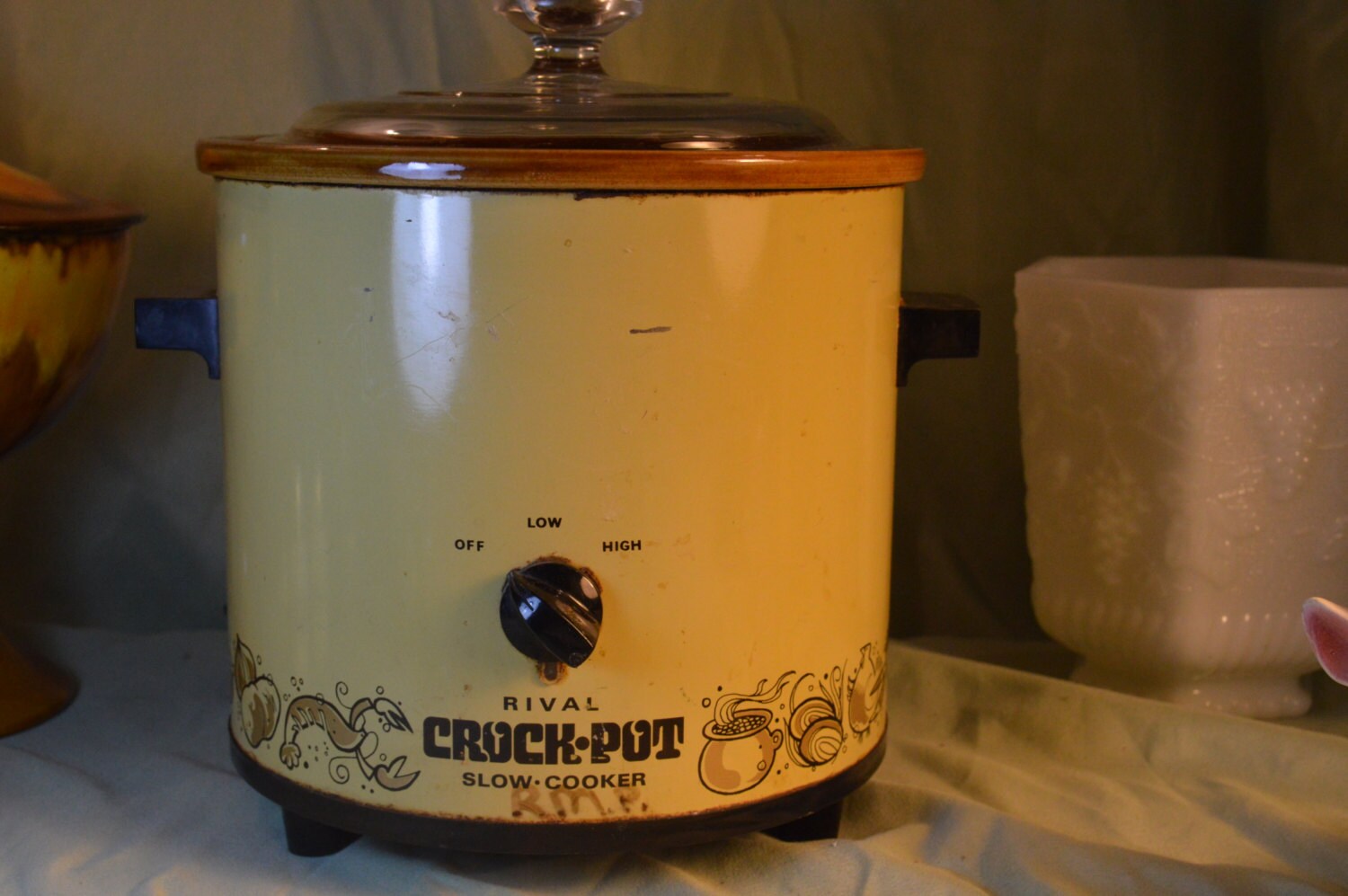 Vintage Rival Crock Pot Slow Cooker Harvest Yellow Retro Kitchen 3100/2 3 1/2 Quarts