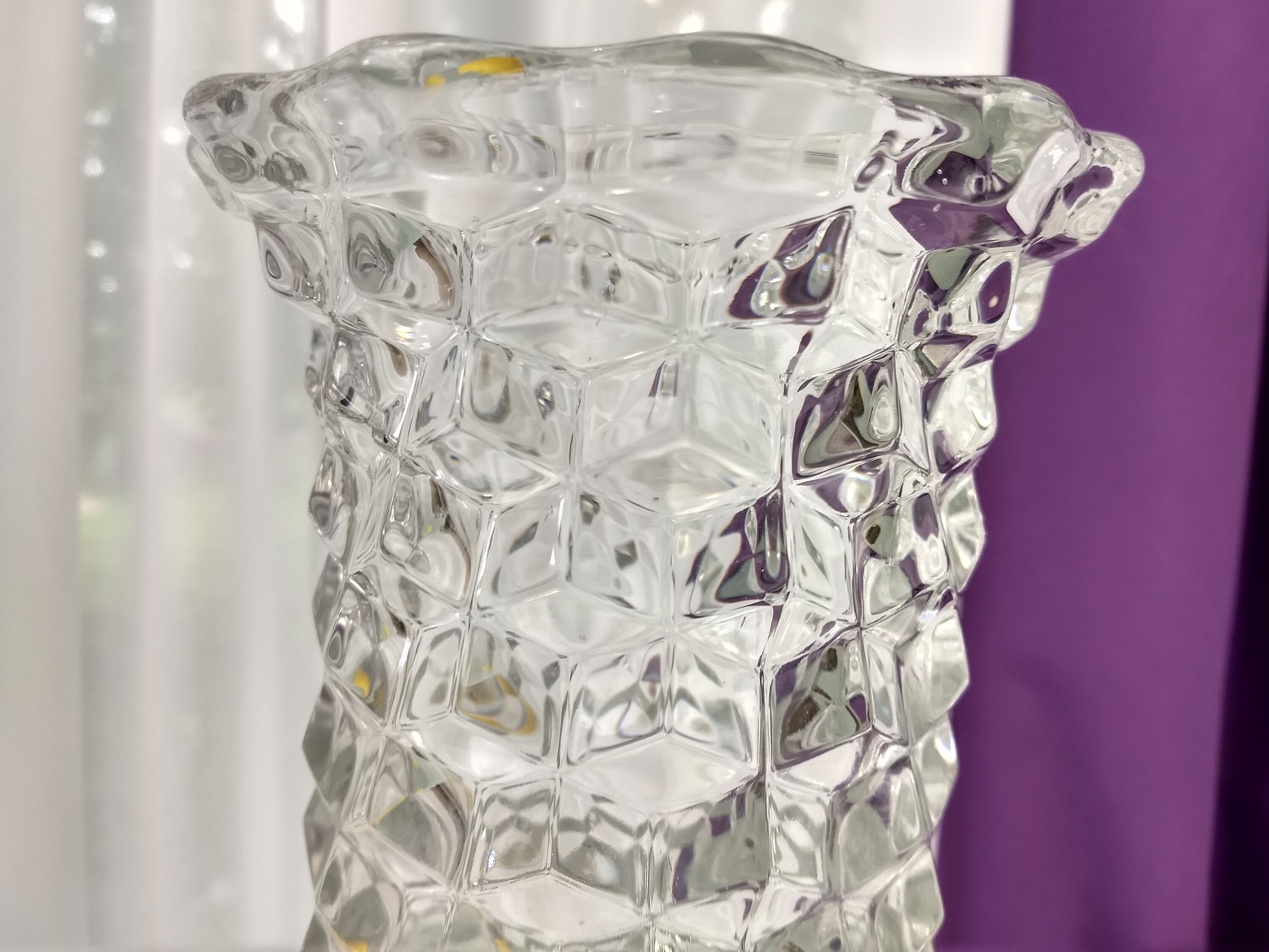 Fostoria American 9 Inch Flared Vase Chrystal Clear Vase Cubist Tall