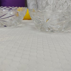 Vintage Glassware, Prescut Cereal Bowls Set Of 2 Anchor Hocking Early American Pressed Glass Cereal Bowl 775 Star Of David Bowl Set image 4