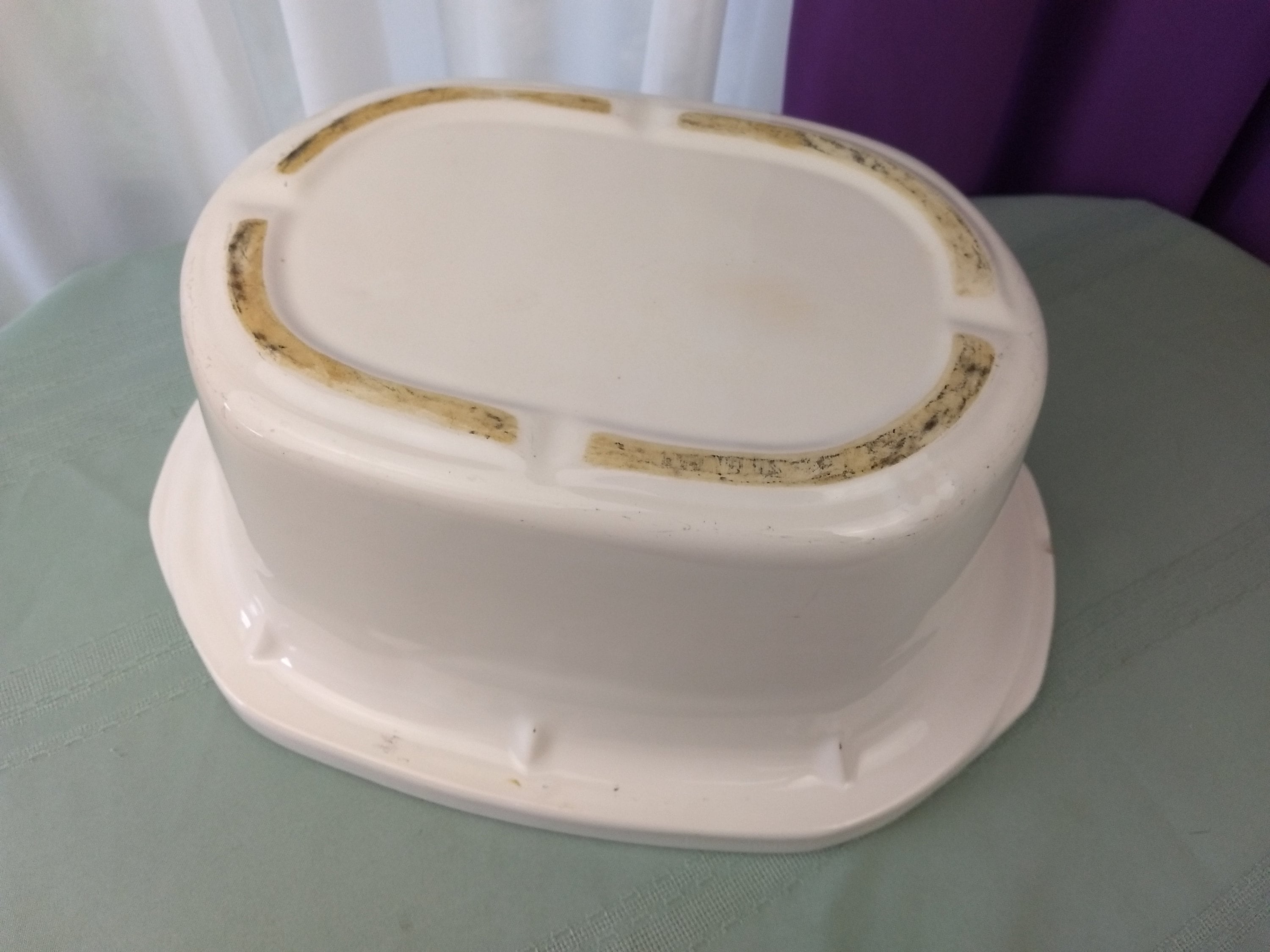 Vintage 4 1/2 Qt Replacement Divided White Oblong Crock Pot Insert Rare Slow  Cooker Stoneware Ceramic Insert ~ # 3780