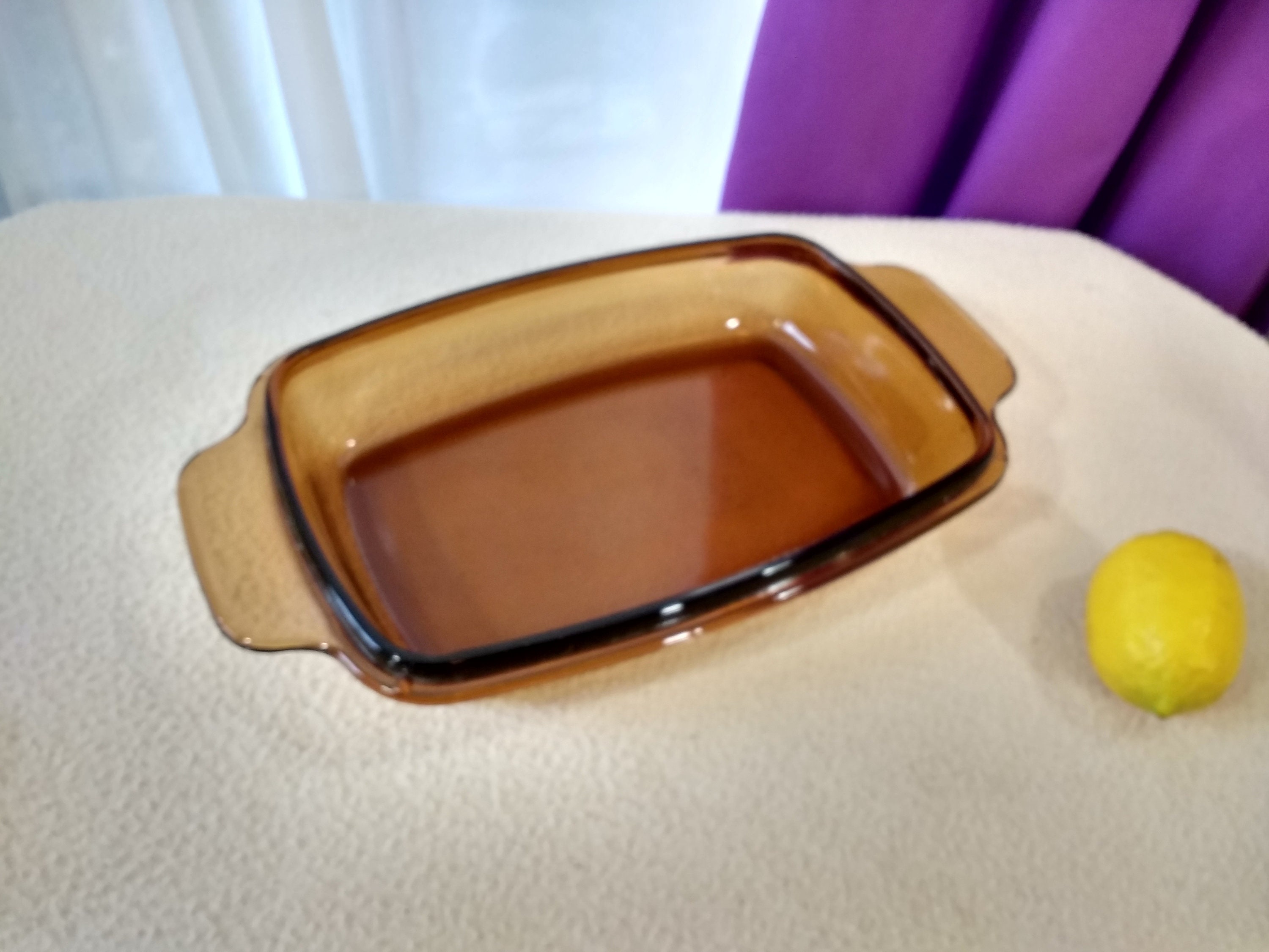 West Bend Vintage Golden Amber Brown Glass Slow Cooker Textured Cover