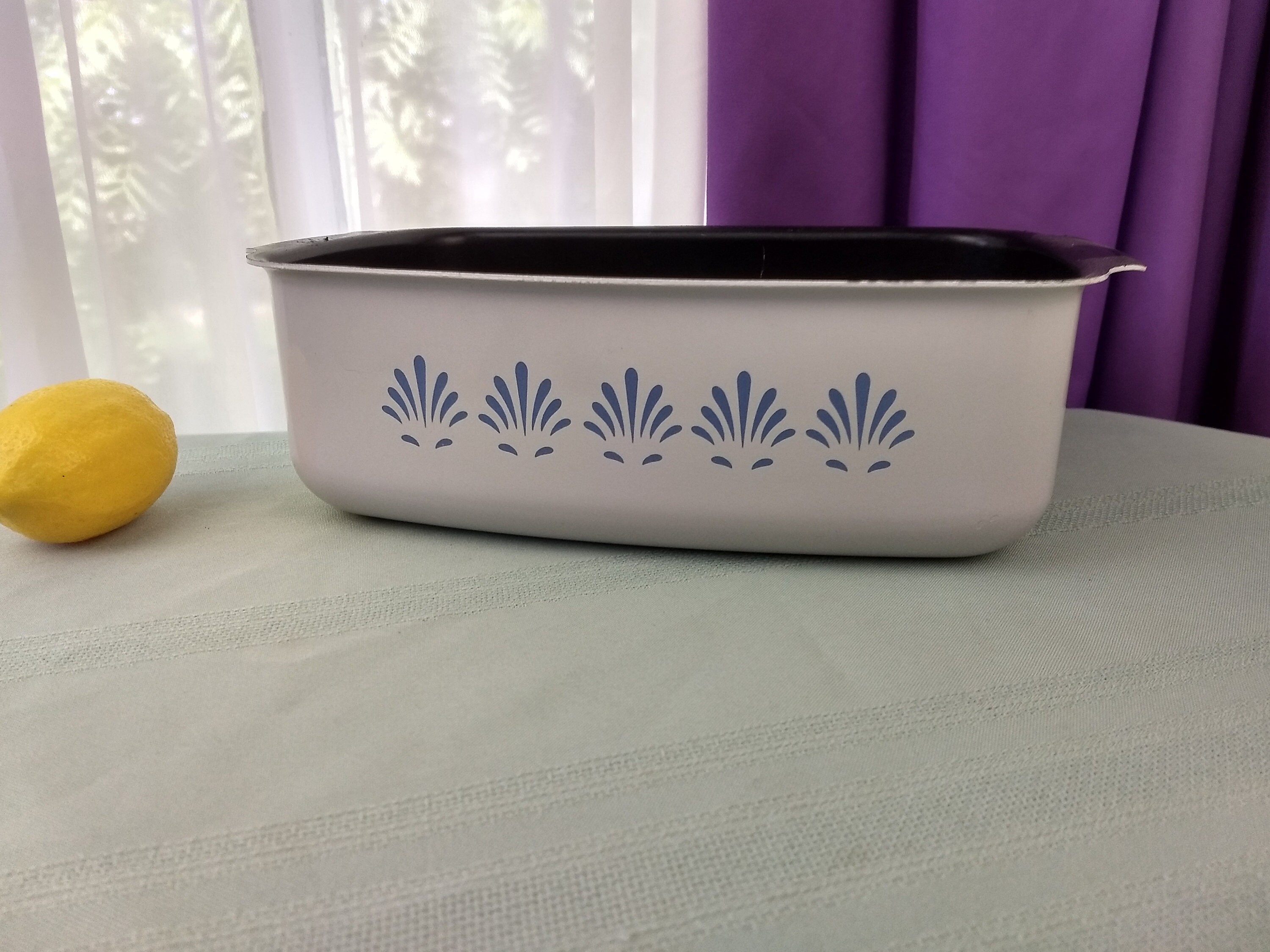 West Bend 4 Quart Teflon Coated Blue Flowers On White Replacement Pan