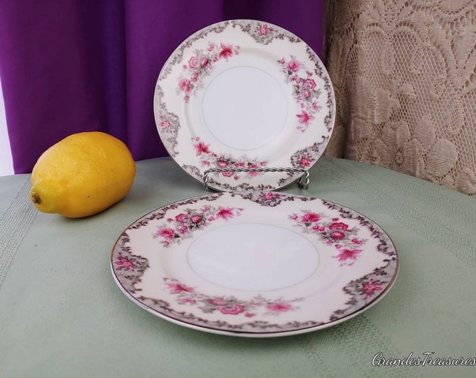 Corsage Bread Plates By Meito Fine China Japan Vintage Dinnerware Set Of 2