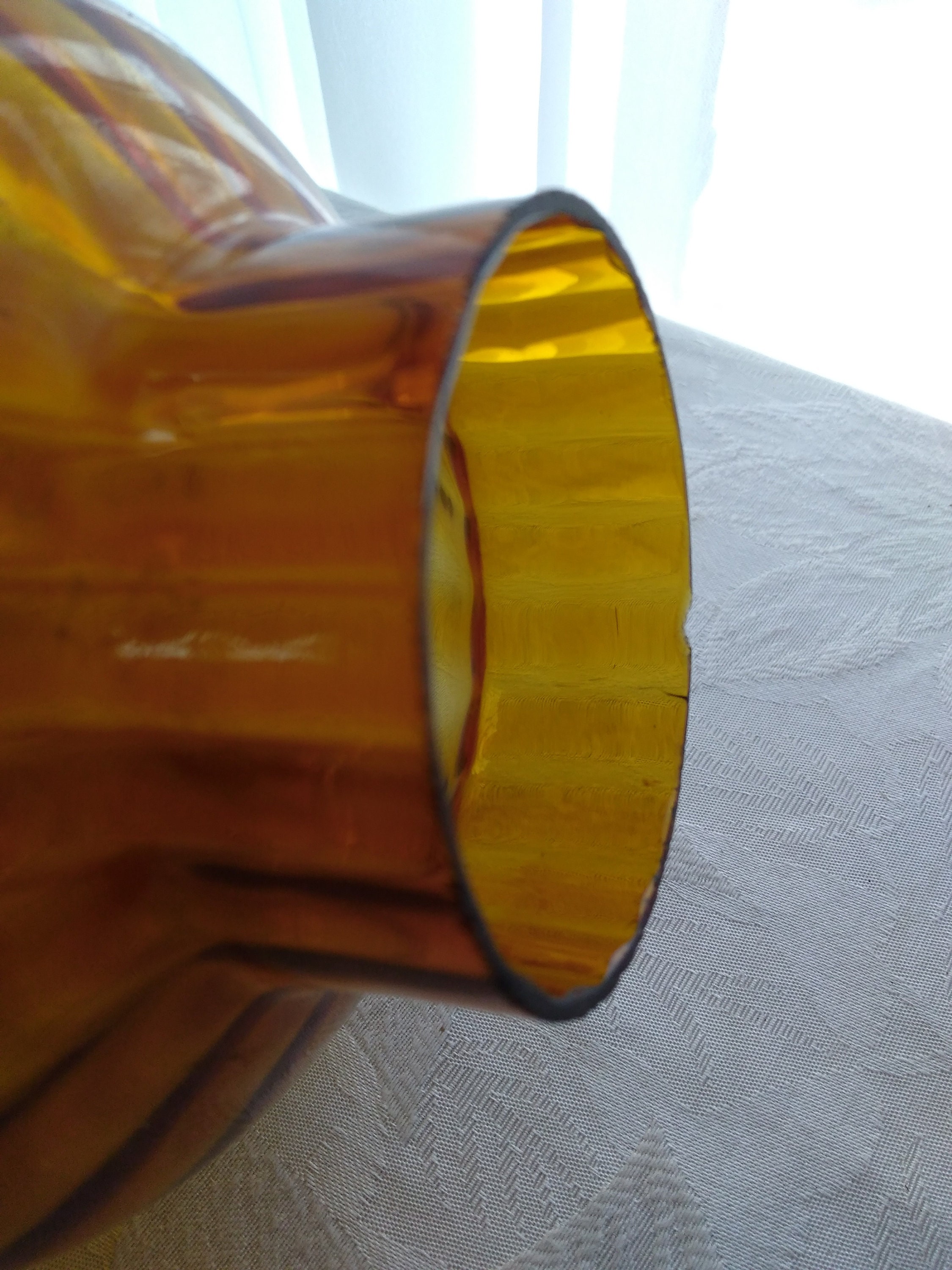 Amber Replacement Beveled Stained Glass Oil Lamp Shade Hurricane Light