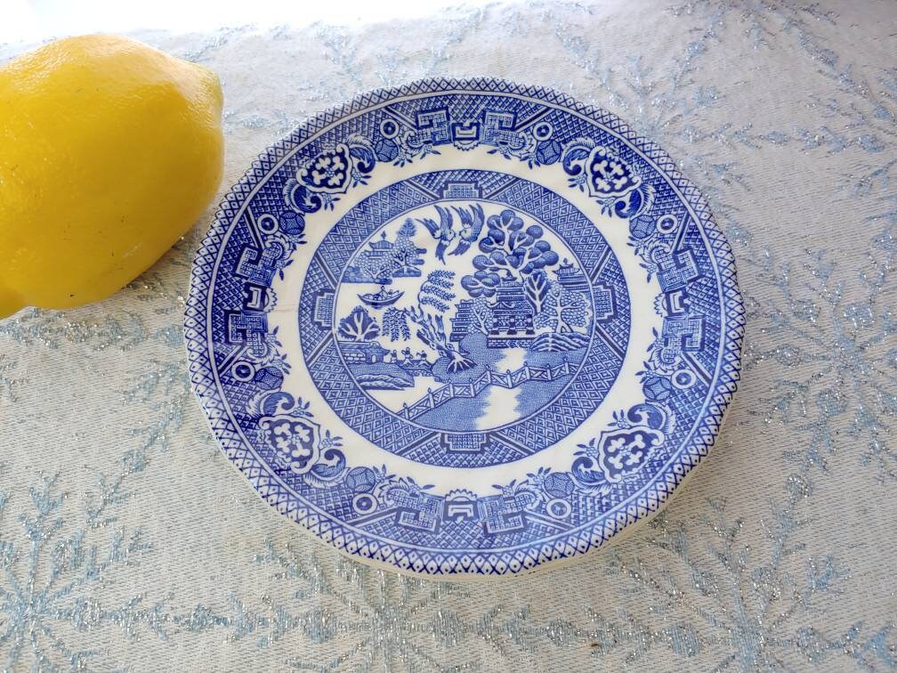 Myott Meakin Tableware Blue Willow Tea Cup Saucers 2 Swirl Pattern