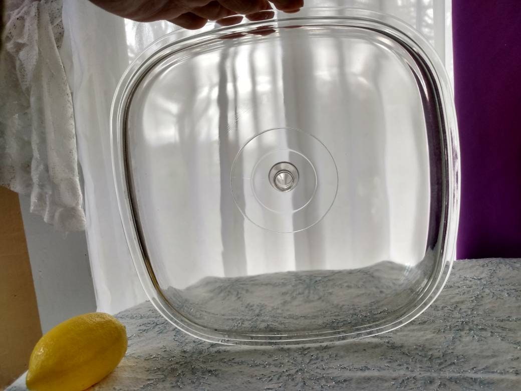 Corning P 12 C Square 10 Inch Lid Small Knob Pyrex Clear Glass Large Small Square Pyrex Dish With Lid