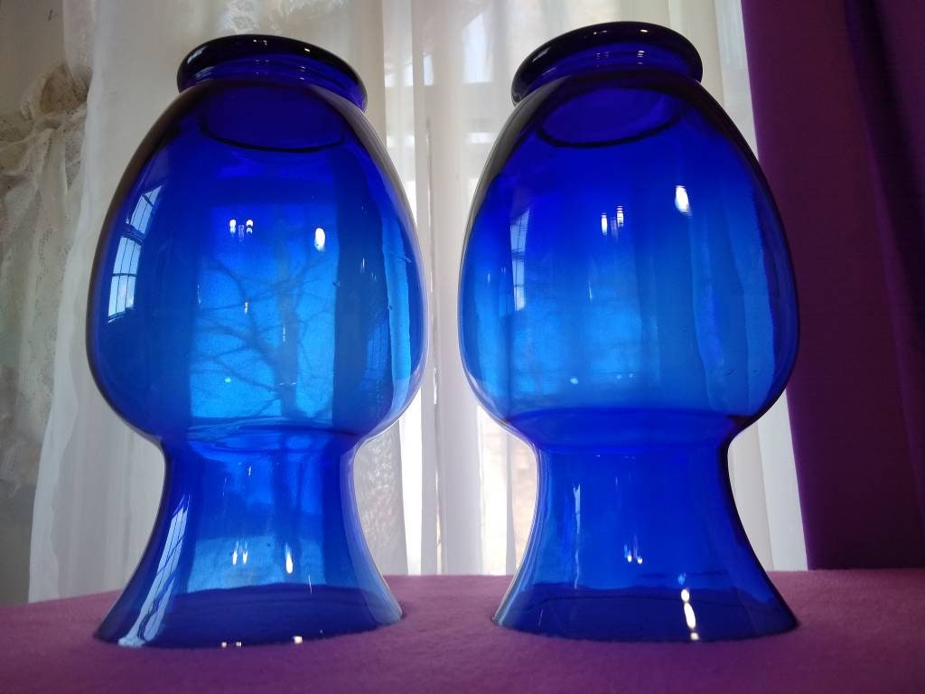 Pair Of EXTRA Large Cobalt Blue Flower Vases Alter Vases Floral Vases