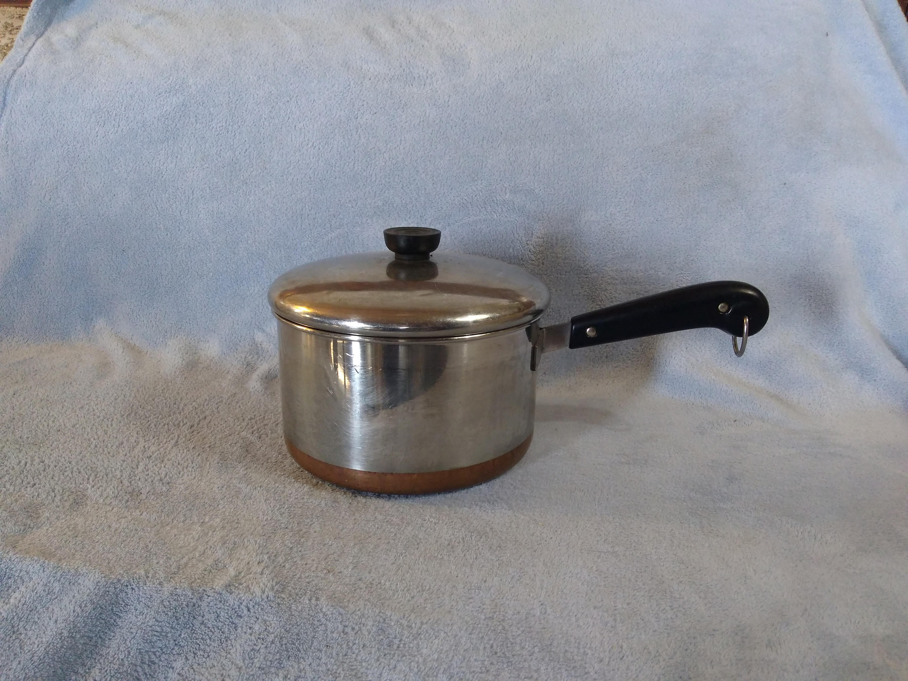 Rare Vintage 3 Quart Revereware Pan Bakelite Handle Revere Ware