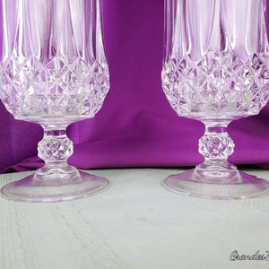 Verres à thé glacé Longchamps en cristal d'Arques-Durand lot de 2 verre soufflé cristal motif verre taillé image 2