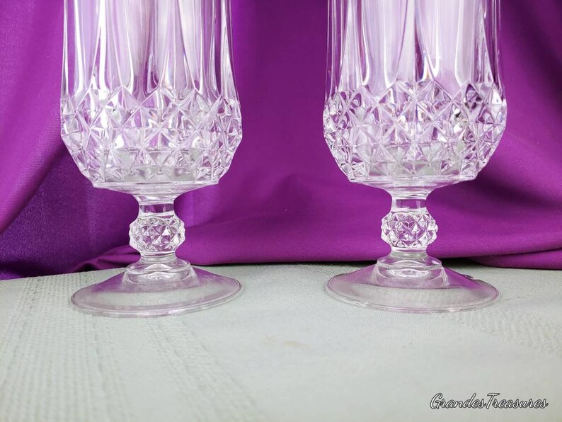 Verres à thé glacé Longchamps en cristal d'Arques-Durand lot de 2 verre soufflé cristal motif verre taillé image 2