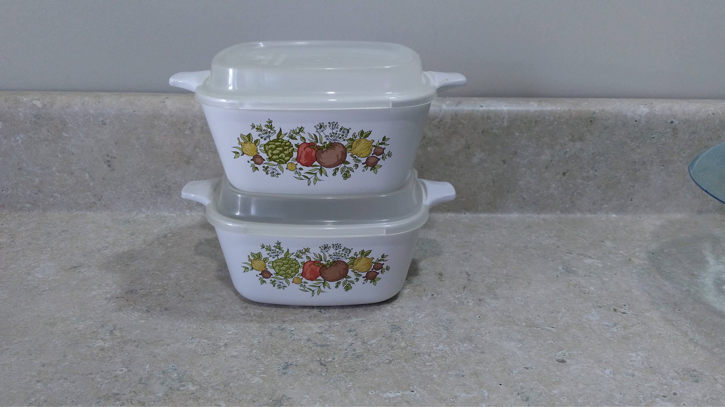 Set of 2 Corning Ware Square Spice of Life Personal Petite Individual