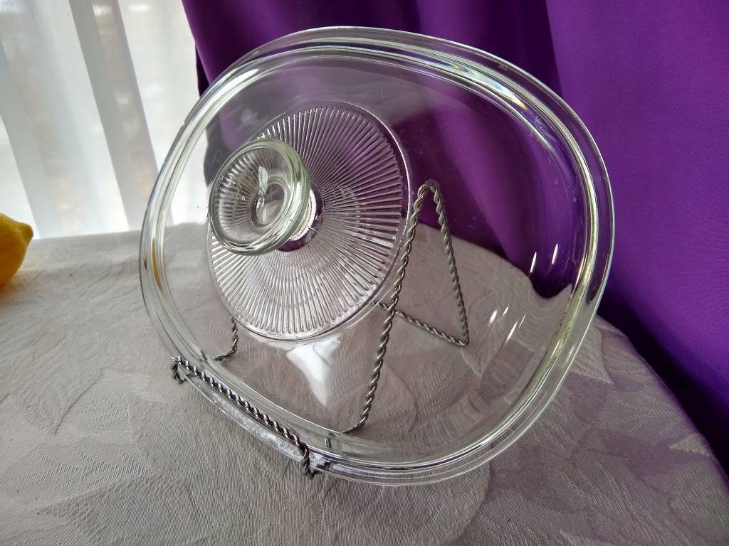 Corning Ware F 12 C Small Oval Ribbed Glass Lid Replacement Clear Cover