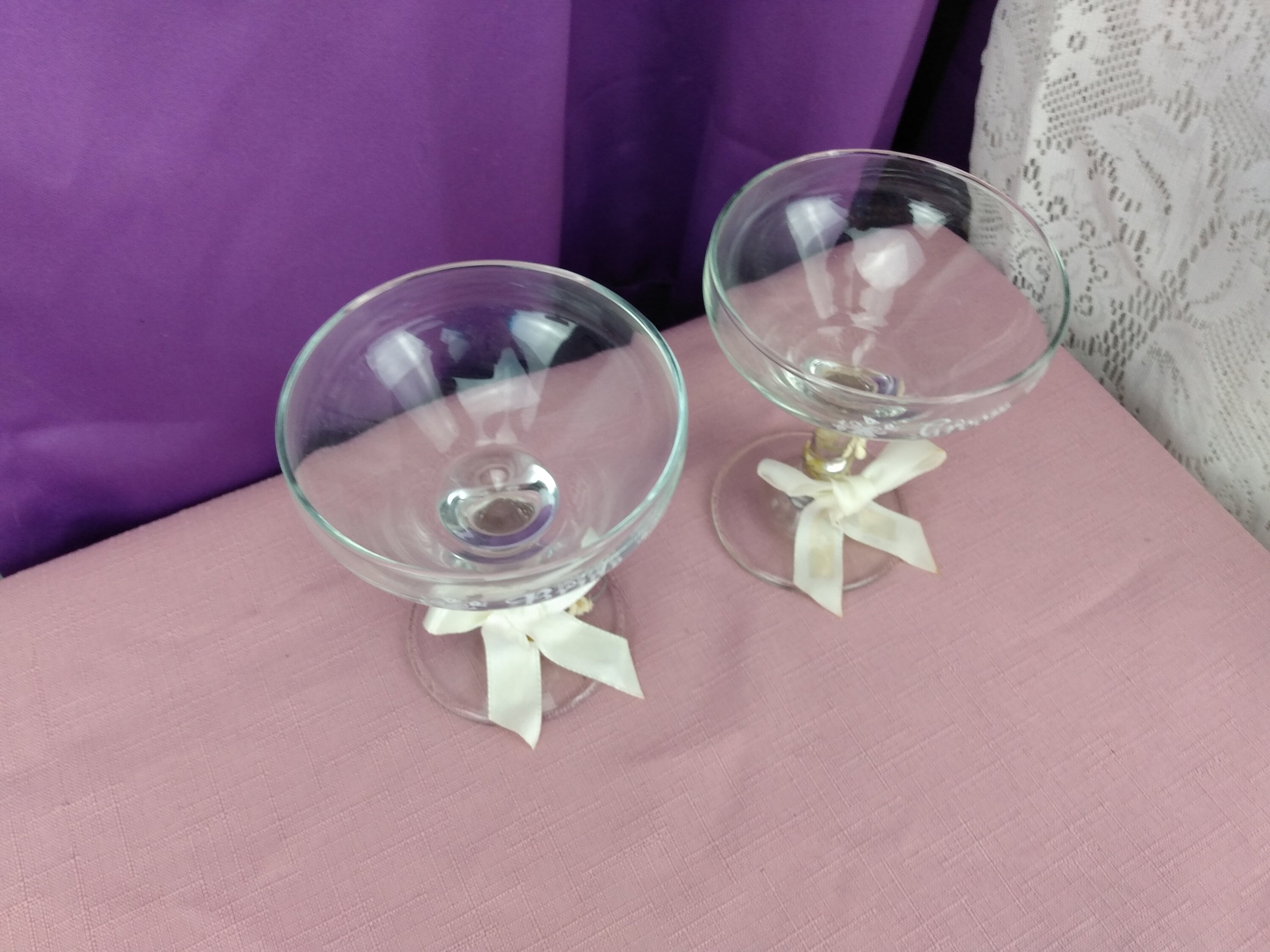 Vintage Bride And Groom Wedding Champagne Glasses Party Celebration Set