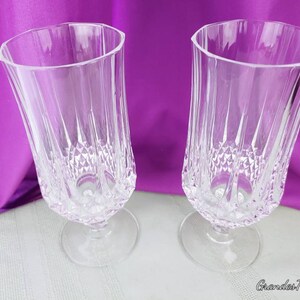 Verres à thé glacé Longchamps en cristal d'Arques-Durand lot de 2 verre soufflé cristal motif verre taillé image 6