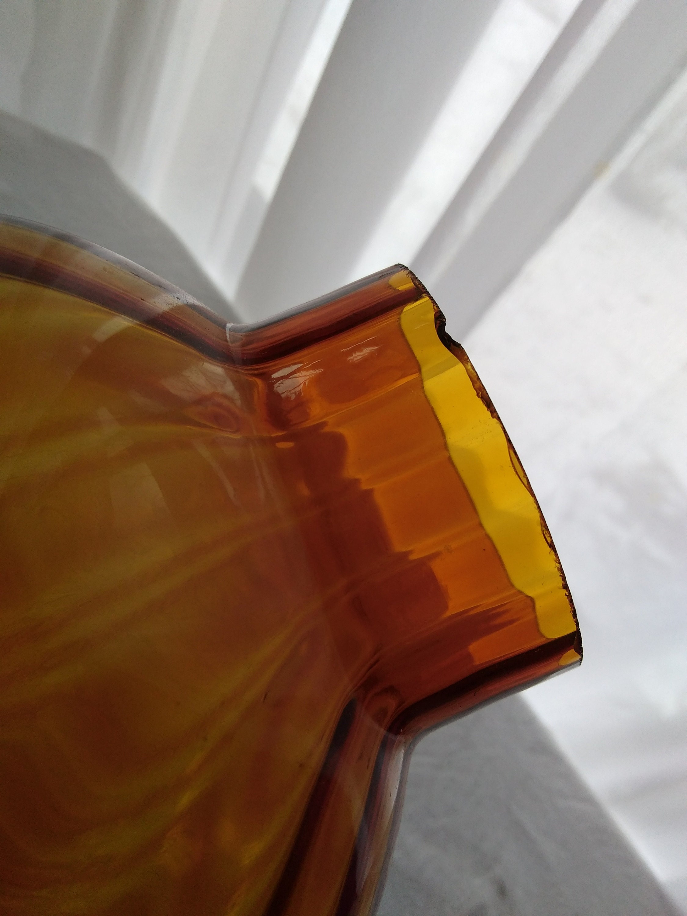 Amber Replacement Beveled Stained Glass Oil Lamp Shade Hurricane Light