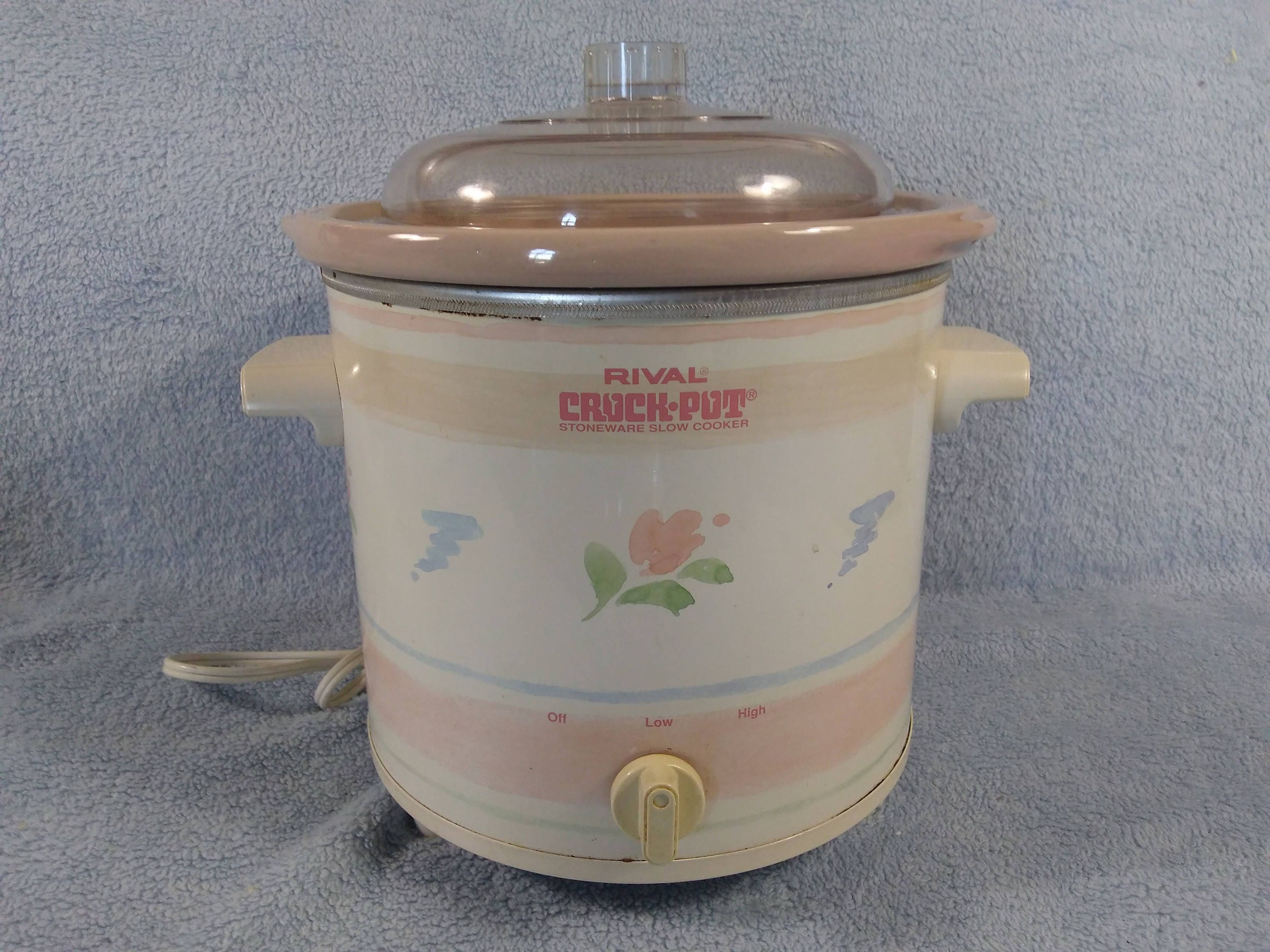 Crock Pot 3150 3 1/2 Quart Pasrel Pink Blue Floral Removable Crock Gift