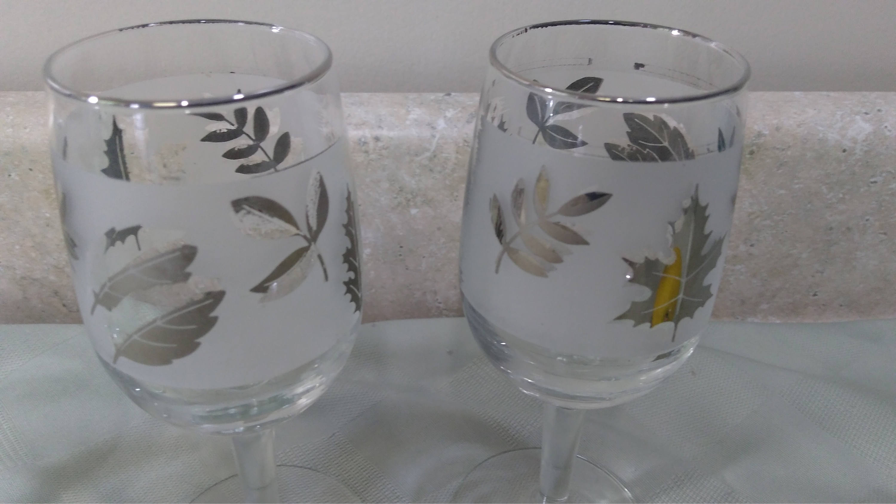 libbey silver leaf glassware