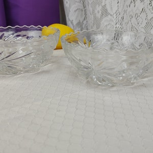 Vintage Glassware, Prescut Cereal Bowls Set Of 2 Anchor Hocking Early American Pressed Glass Cereal Bowl 775 Star Of David Bowl Set image 3