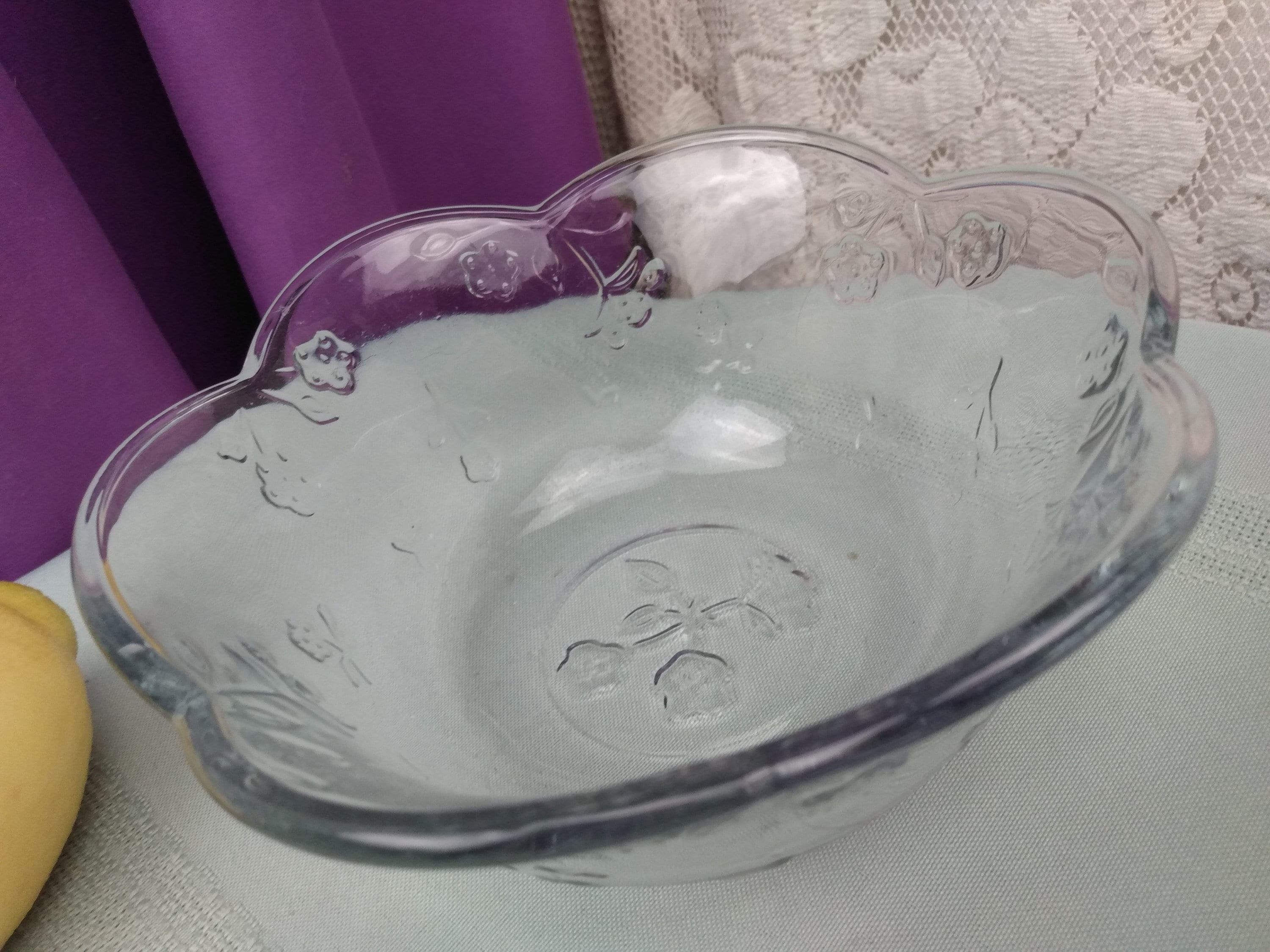 Anchor Hocking Savannah Glass Cereal Bowls Set Of 2 Embossed Petite