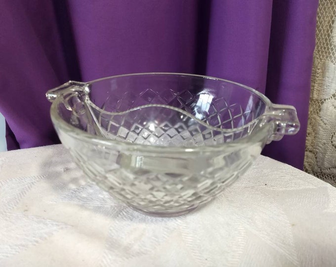 Anchor Hocking Vintage Waterford Clear Divided Dish Depression Glass Relish Dish Candy Bowl True Depression Glass Waffle Pattern RARE Piece