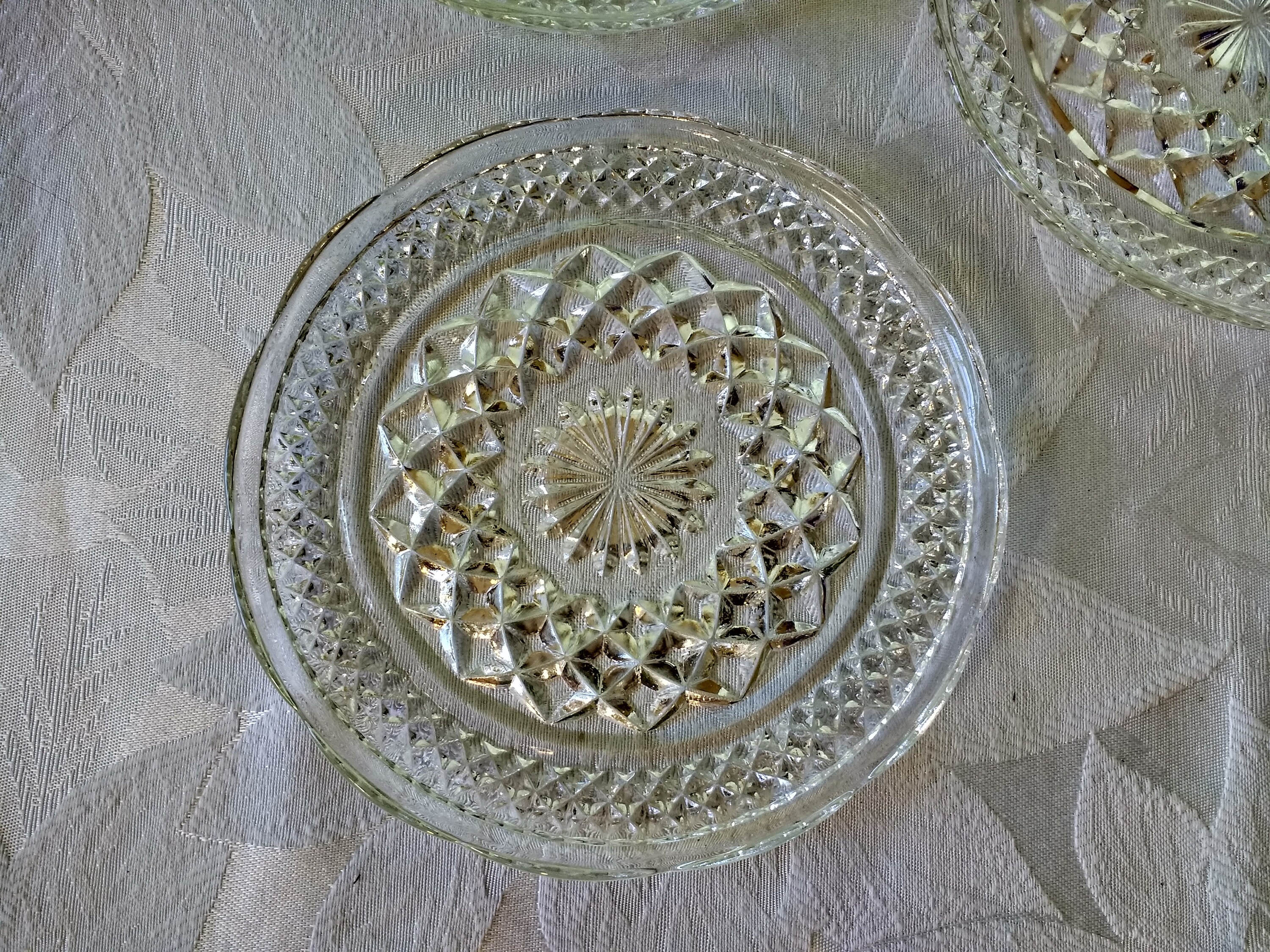 Anchor Hocking Vintage Wexford Bread and Butter Plates Crystal Cut