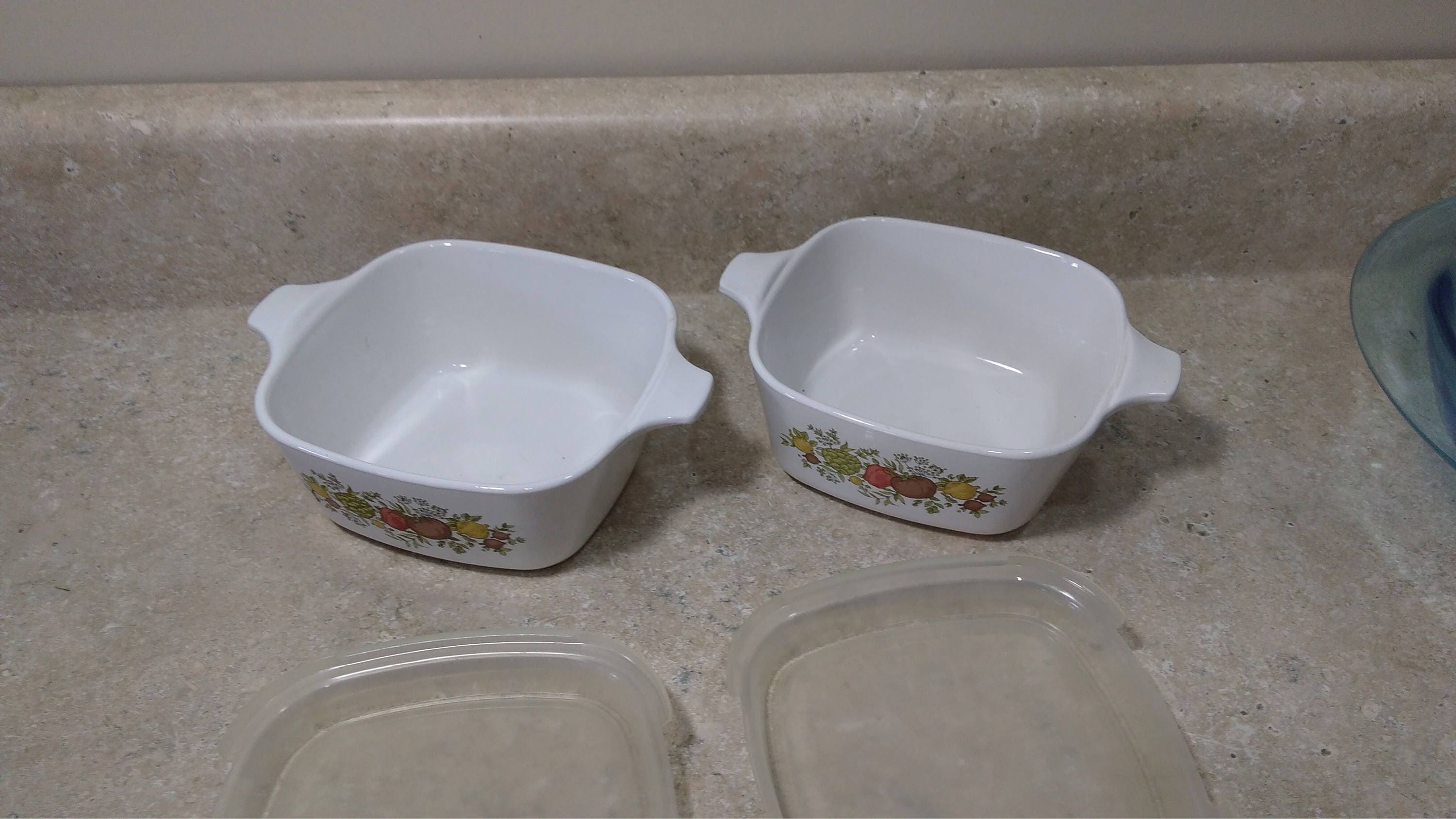 Set of 2 Corning Ware Square Spice of Life Personal Petite Individual