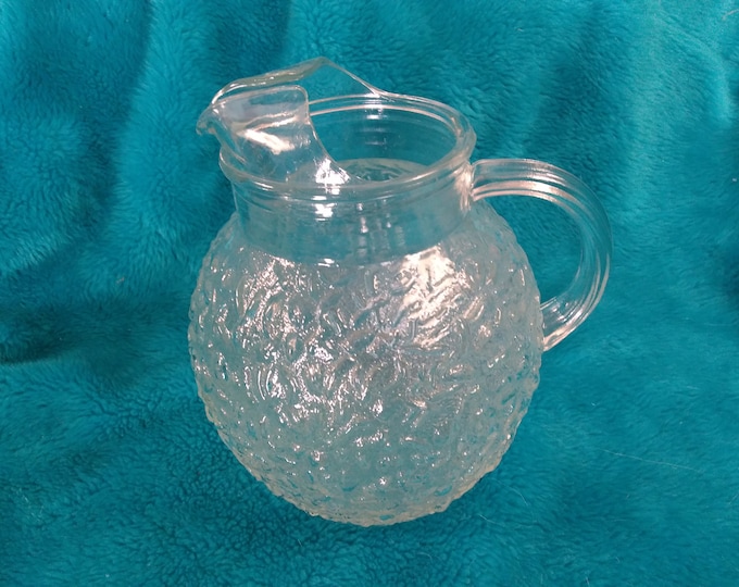 Anchor Hocking Lido Milano Clear Glass Water Pitcher Crinkle