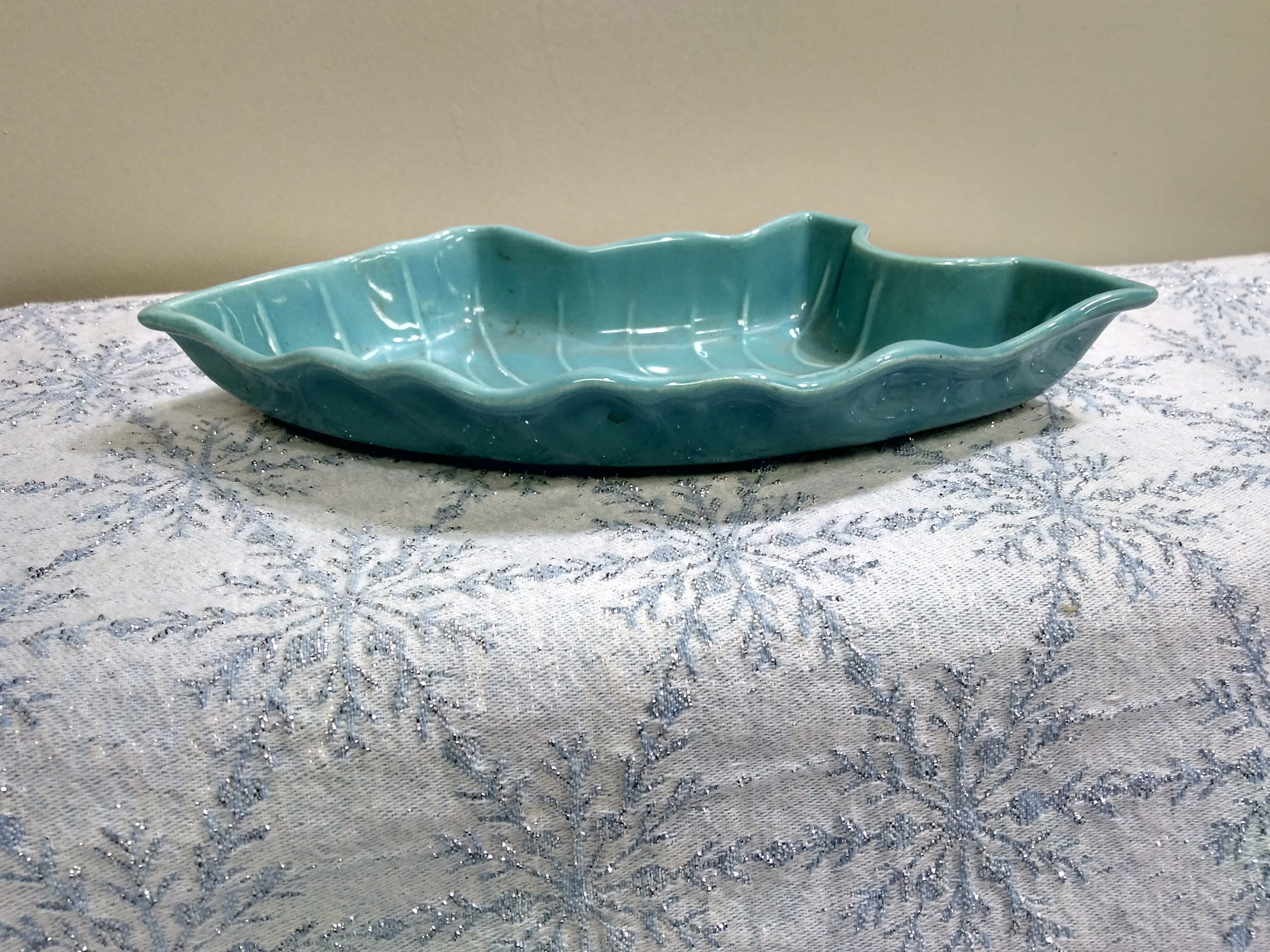 Vintage Retro Aqua Blue California USA Pottery 285 S L Lazy Susan Replacement Snack Set Serving