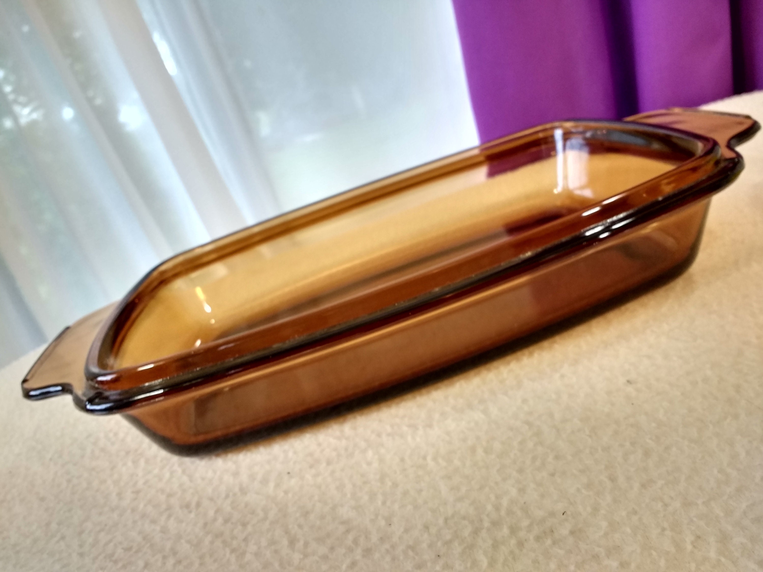 West Bend Vintage Golden Amber Brown Glass Slow Cooker Textured Cover