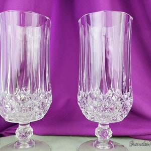 Verres à thé glacé Longchamps en cristal d'Arques-Durand lot de 2 verre soufflé cristal motif verre taillé image 4