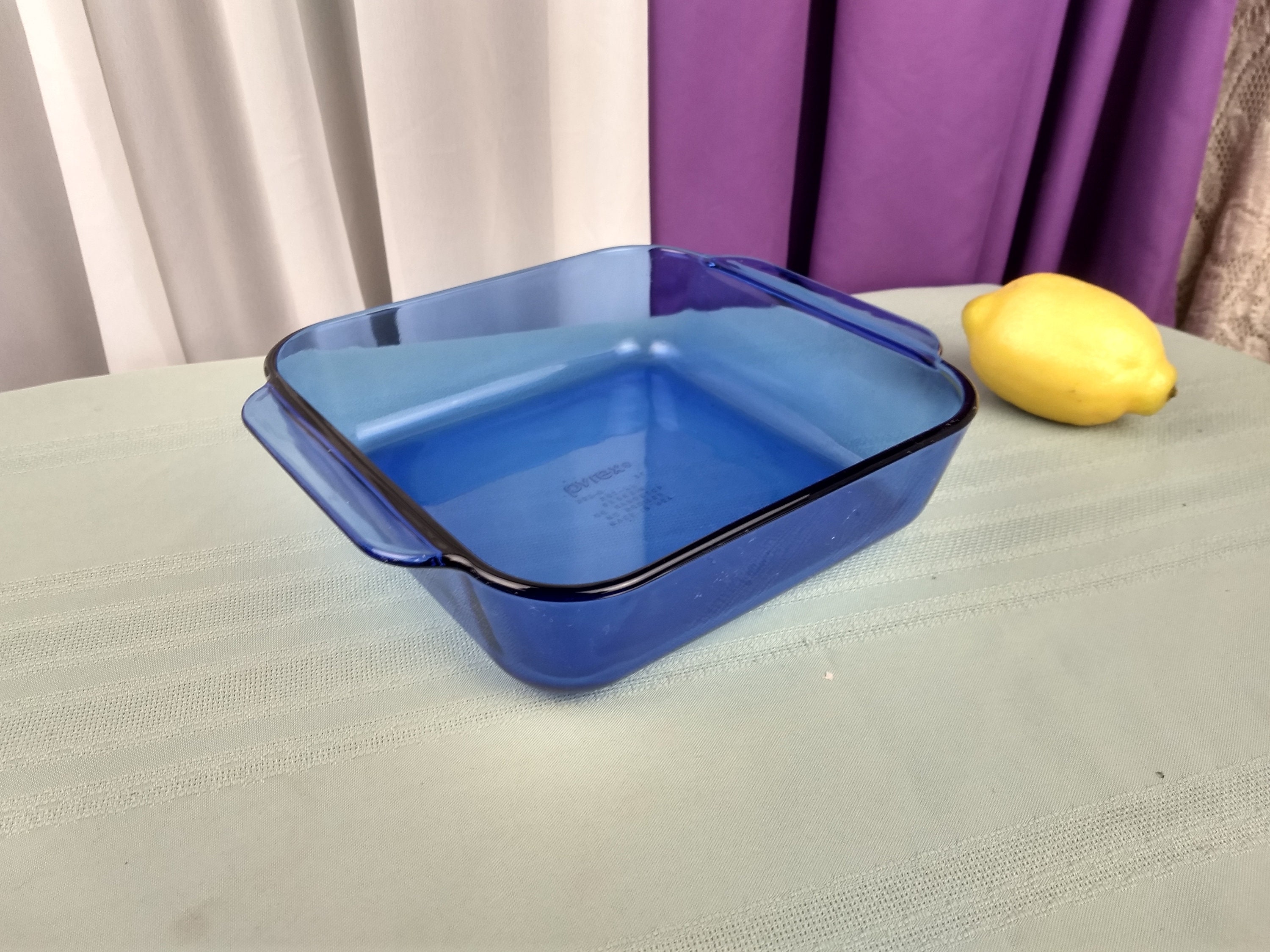 Pyrex Cobalt 222 R Brownie Pan Visionware Visions Blue 8 Inch Square