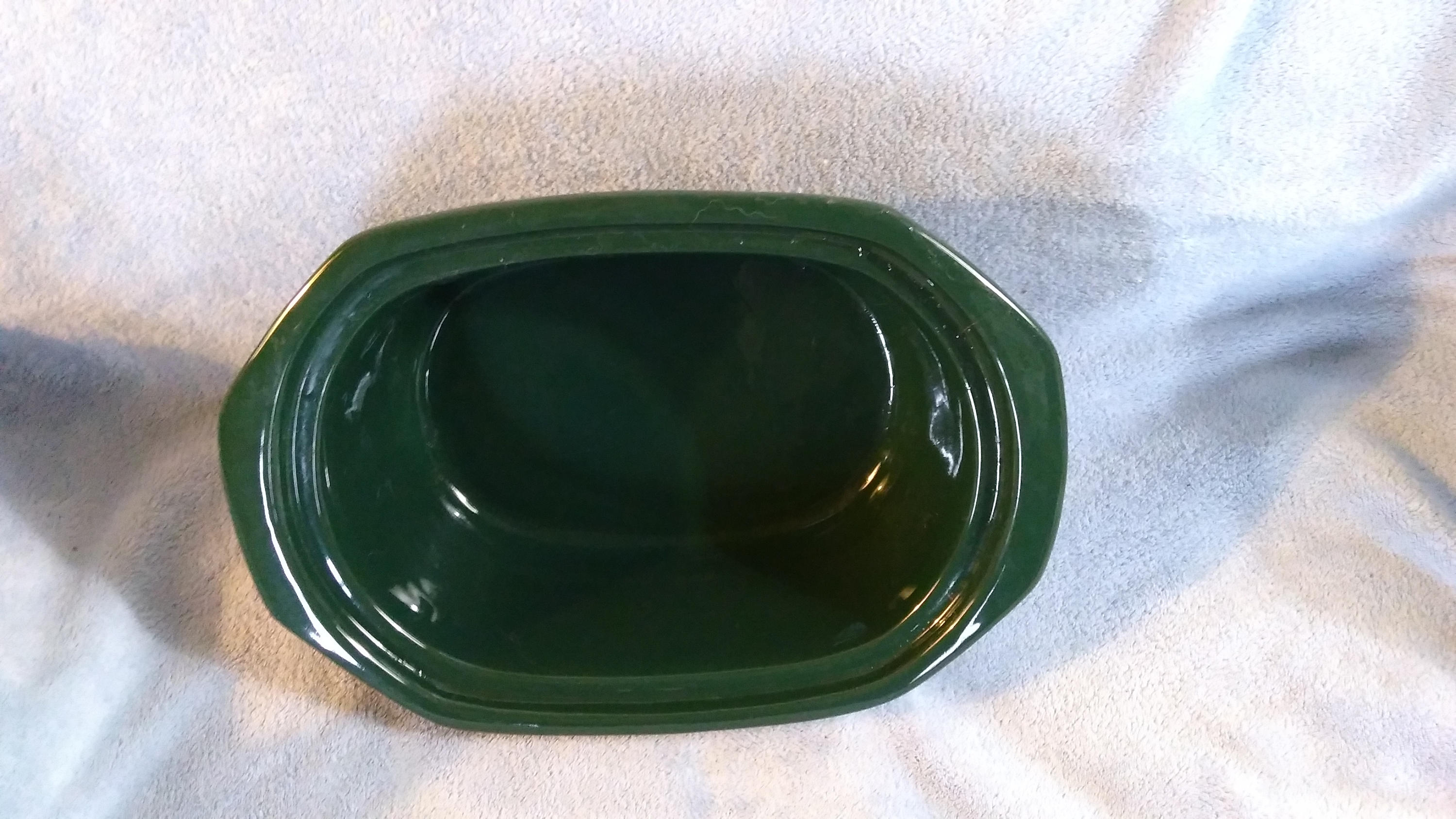 Vintage 4 1/2 Qt Replacement Dark Forest Green Oblong Crock Pot Insert