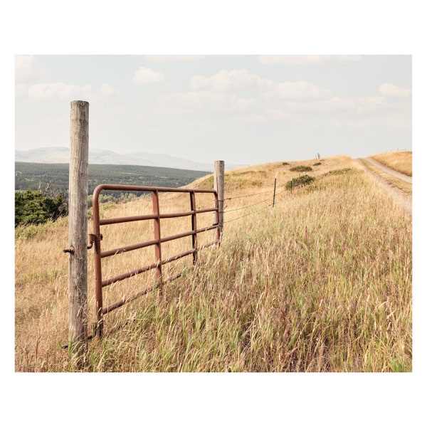 Rural Montana Landscape Print or Canvas Art, Western Landscape Wall Art, Ranch Art, Rustic Fence Picture, Montana Photography