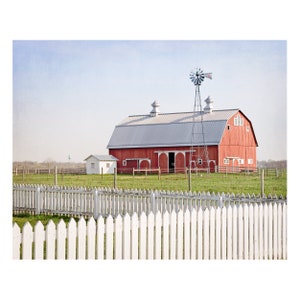 Red Barn Canvas or Print, Farmhouse Wall Art, Indiana Farm Decor, Barn Photograph, Farm Art Wall Pictures, Indiana Rural Landscape