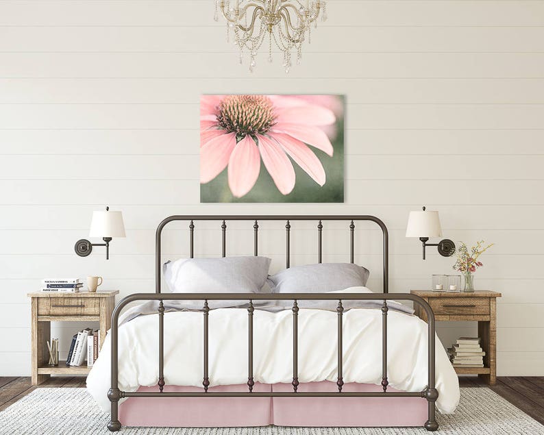 Flower Wall Art Pink Flower Print or Canvas Art Bedroom Art Etsy
